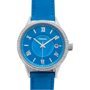 Horlogeband Fossil BQ1111 Leder Blauw 18mm